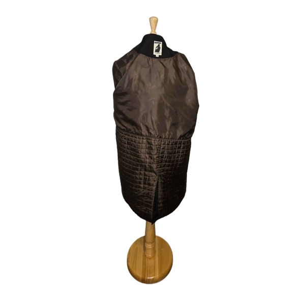 Tower London Fog Black Trenchcoat Spring Fall Dark Academia Trench Coat Size L - Picture 3 of 11